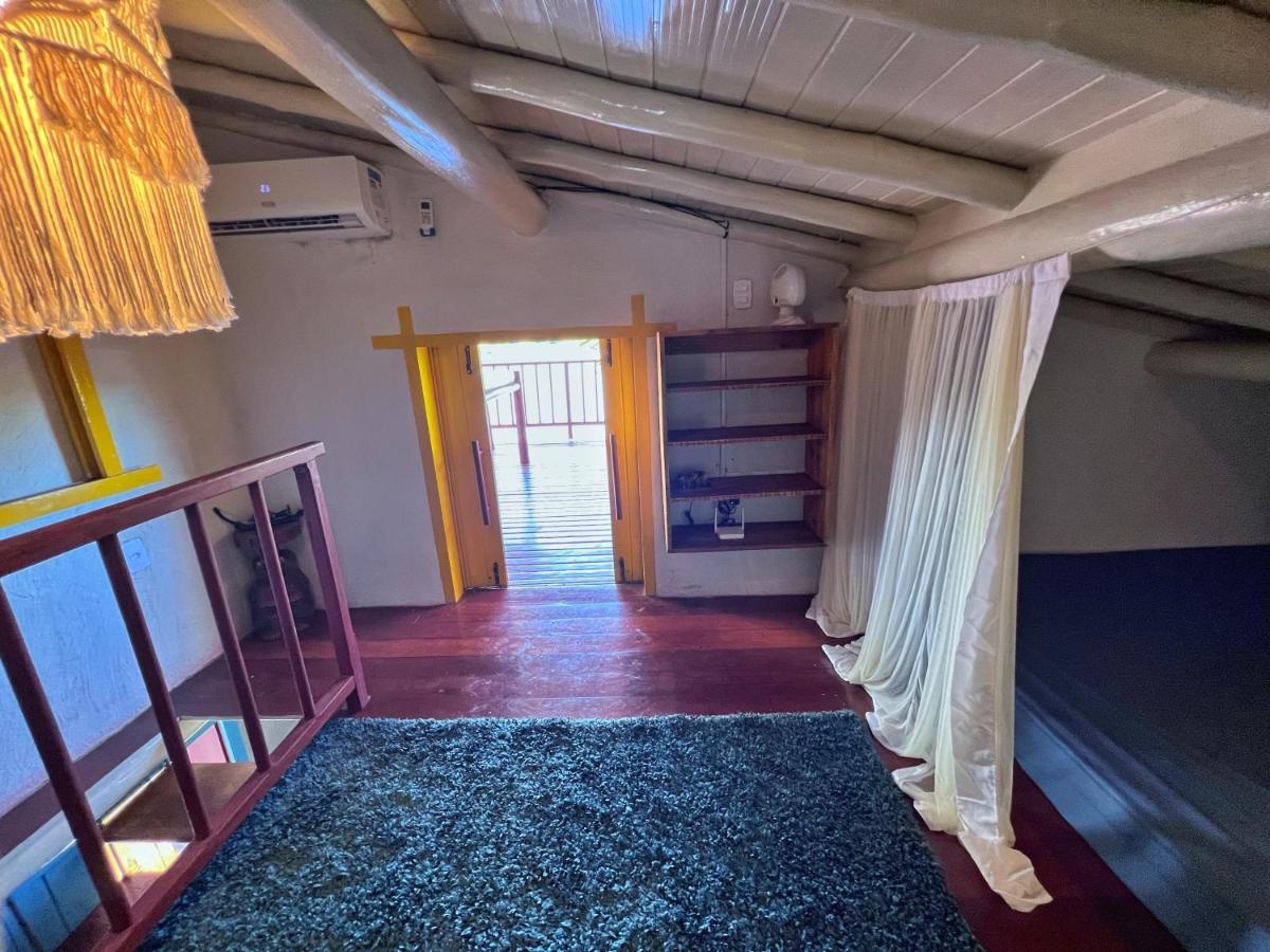 Casinha Azul na beira do Rio Caraíva Exterior foto