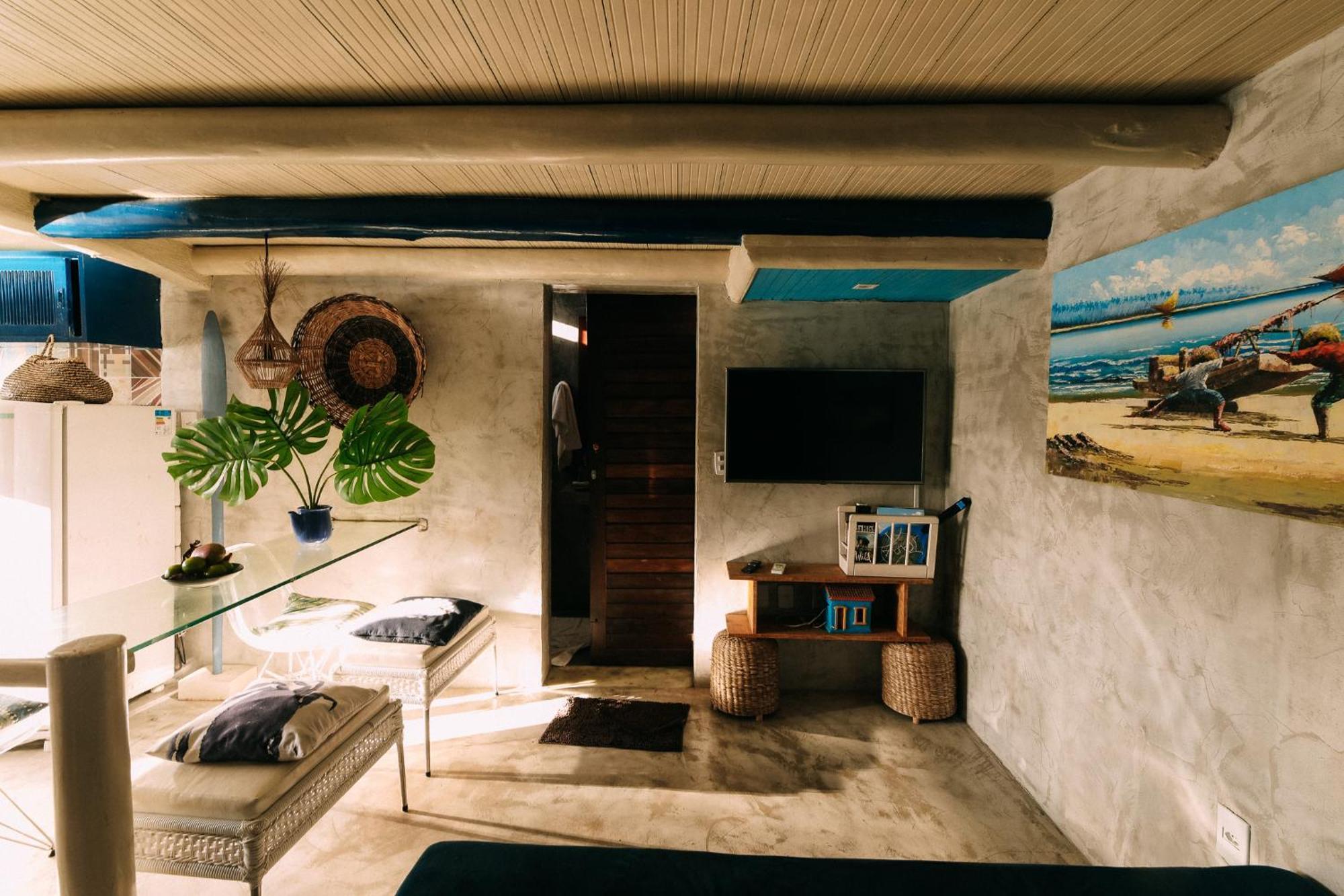 Casinha Azul na beira do Rio Caraíva Exterior foto