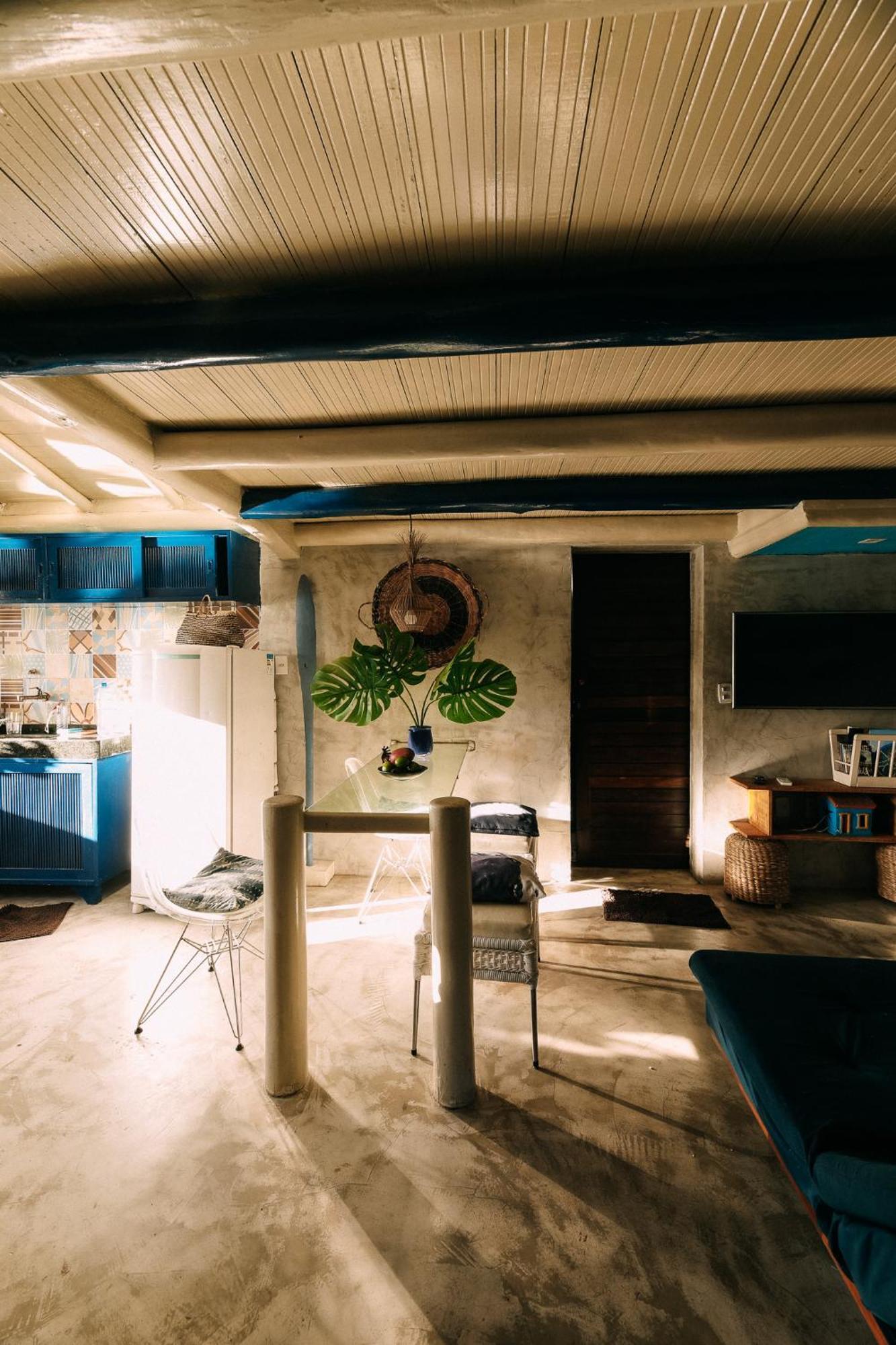 Casinha Azul na beira do Rio Caraíva Exterior foto